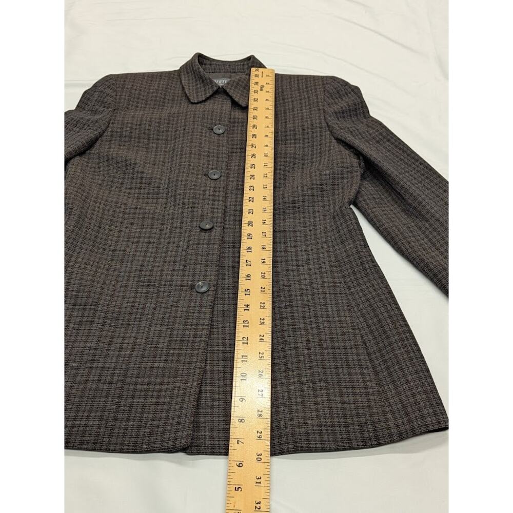 Lafayette 148 Vintage 100% wool patterned brown Jacket business Womens Sz 8 - Picture 8 of 10